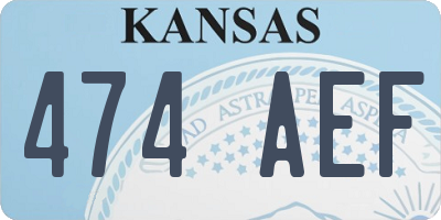 KS license plate 474AEF