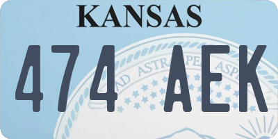 KS license plate 474AEK