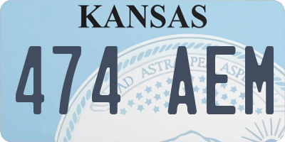 KS license plate 474AEM