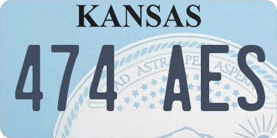 KS license plate 474AES