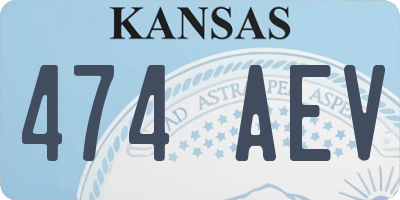 KS license plate 474AEV
