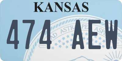 KS license plate 474AEW