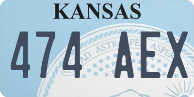 KS license plate 474AEX