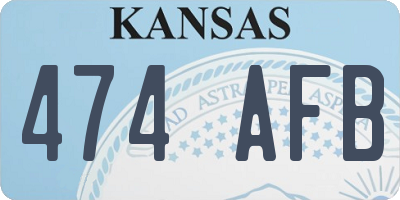 KS license plate 474AFB