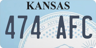 KS license plate 474AFC