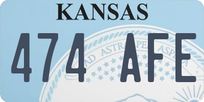 KS license plate 474AFE