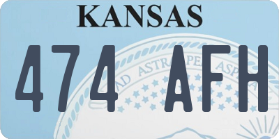 KS license plate 474AFH