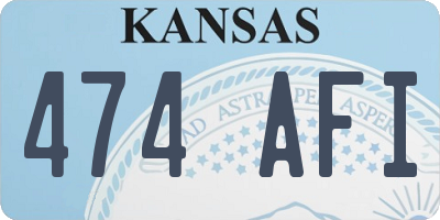 KS license plate 474AFI