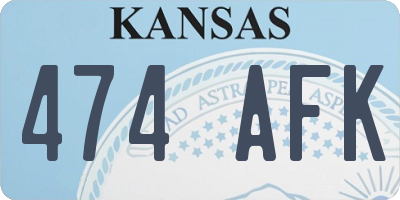KS license plate 474AFK