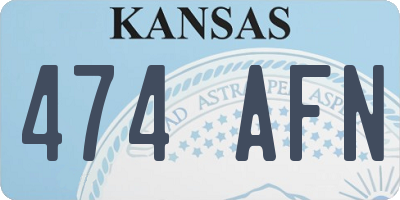 KS license plate 474AFN