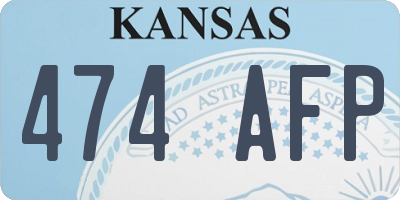 KS license plate 474AFP