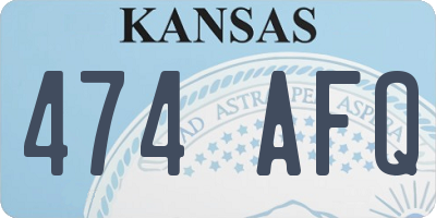 KS license plate 474AFQ
