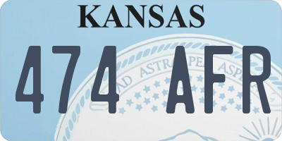 KS license plate 474AFR