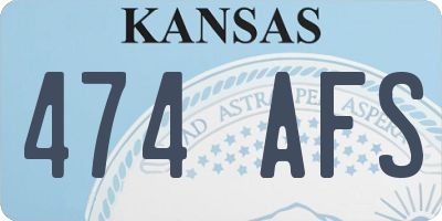 KS license plate 474AFS