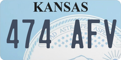 KS license plate 474AFV
