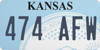 KS license plate 474AFW