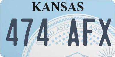 KS license plate 474AFX