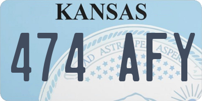 KS license plate 474AFY