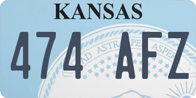 KS license plate 474AFZ