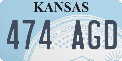 KS license plate 474AGD