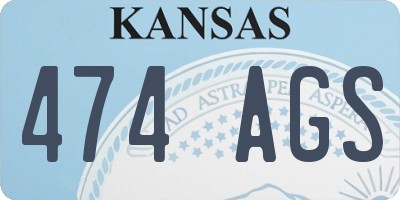 KS license plate 474AGS