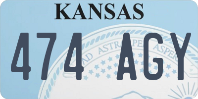 KS license plate 474AGY