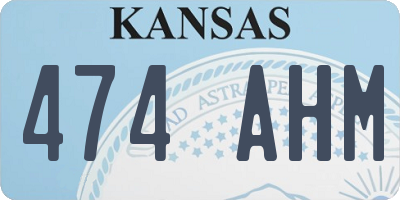 KS license plate 474AHM