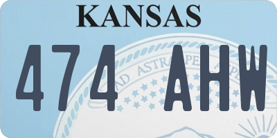 KS license plate 474AHW