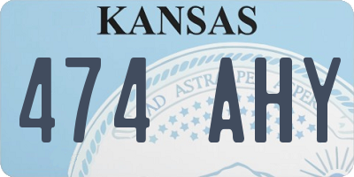 KS license plate 474AHY