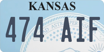 KS license plate 474AIF