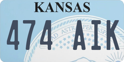 KS license plate 474AIK