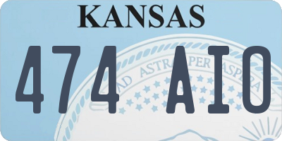 KS license plate 474AIO
