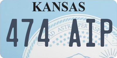 KS license plate 474AIP