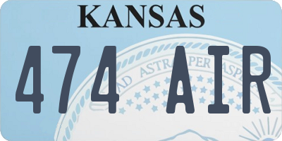 KS license plate 474AIR