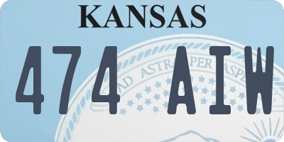 KS license plate 474AIW