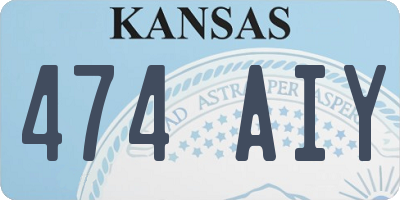 KS license plate 474AIY