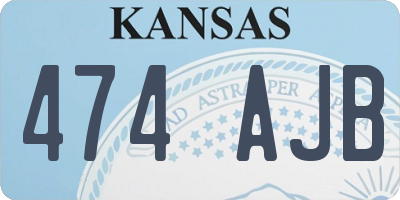 KS license plate 474AJB