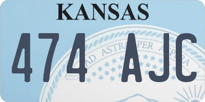 KS license plate 474AJC