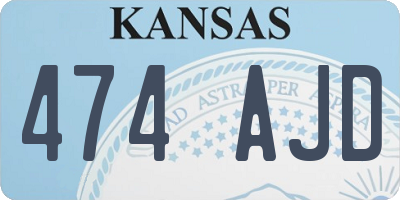 KS license plate 474AJD