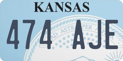 KS license plate 474AJE