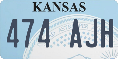 KS license plate 474AJH