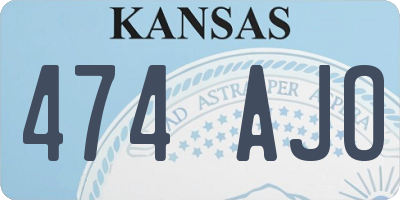 KS license plate 474AJO