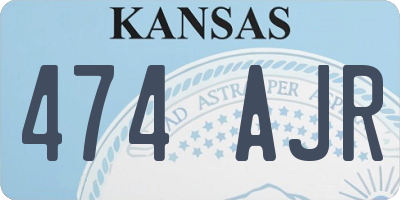 KS license plate 474AJR