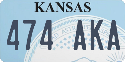 KS license plate 474AKA