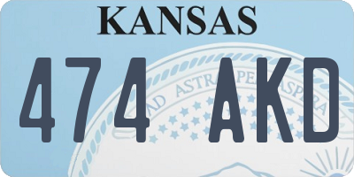 KS license plate 474AKD