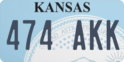 KS license plate 474AKK