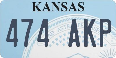 KS license plate 474AKP