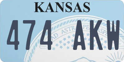 KS license plate 474AKW