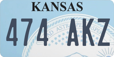 KS license plate 474AKZ