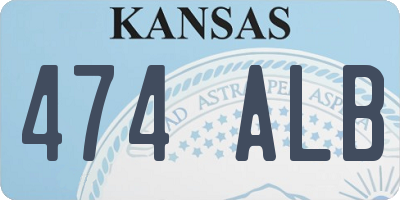 KS license plate 474ALB